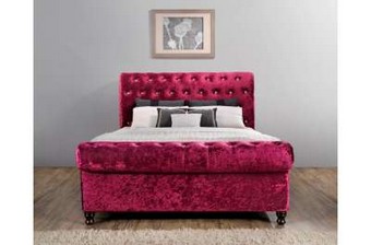 Image: 1422 - Bordeaux Fabric Bed - Plum
